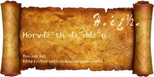 Horváth Ödön névjegykártya