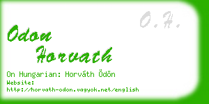 odon horvath business card